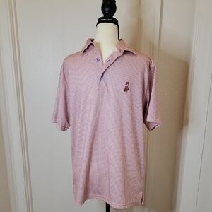 Men's Charles Connor Orange/Purple Checkered Clemson Tiger Polo Shirt Sz S